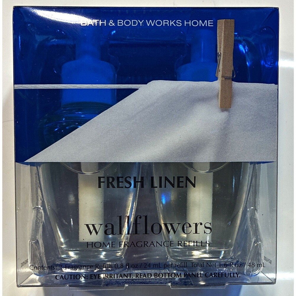 Bath & Body Works Wallflowers Fresh Linen Refill Oil 2 Pack 0.8 fl oz